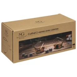 Zestaw 2 szklanek do whisky z kostkami * Secret de Gourmet