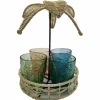 Zestaw szklanek 300 ml z rattanowym stojakiem * HowHomely Discount