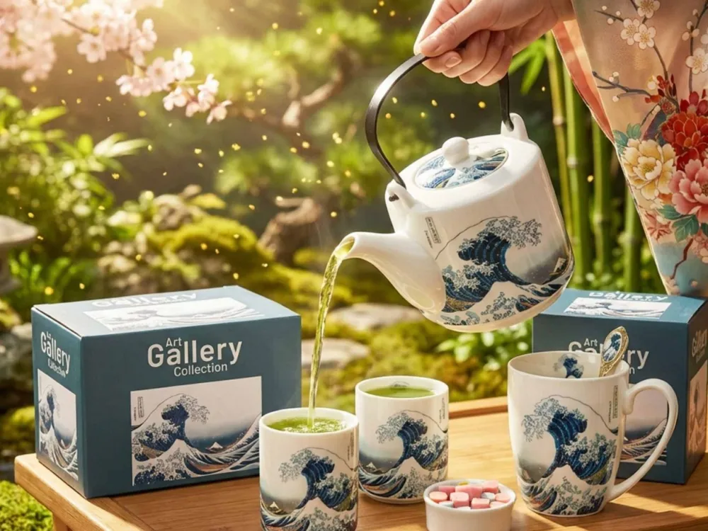 Zestaw 2 złote łyżeczki Hokusai The Great Wave * Duo Clearance