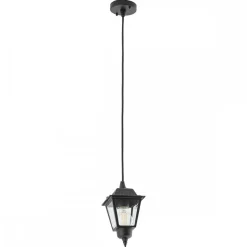 Zewnętrzna Lampa Wisząca ANA Czarny Szklany Klosz 1xE27 13cm IP44