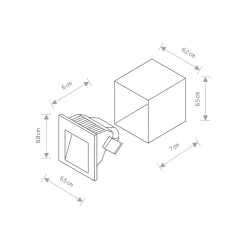 Zewnętrzna Oprawa Podtynkowa STEP Czarny 3W LED 3000K IP44
