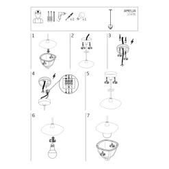 Zewnętrzna Lampa Wisząca AMELIA Czarny Szklany Klosz 1xE27 17,5cm IP44 * Nowodvorski