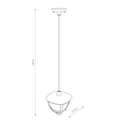 Zewnętrzna Lampa Wisząca AMELIA Czarny Szklany Klosz 1xE27 17,5cm IP44 * Nowodvorski