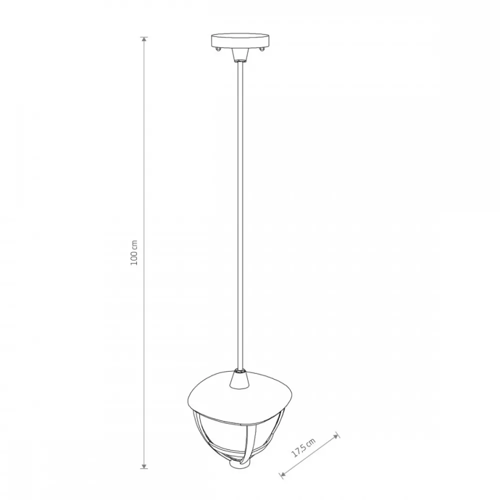 Zewnętrzna Lampa Wisząca AMELIA Czarny Szklany Klosz 1xE27 17,5cm IP44 * Nowodvorski
