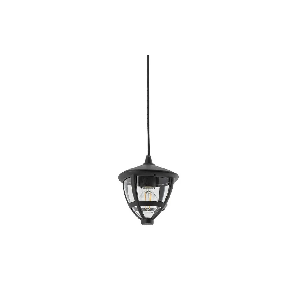Zewnętrzna Lampa Wisząca AMELIA Czarny Szklany Klosz 1xE27 17,5cm IP44 * Nowodvorski