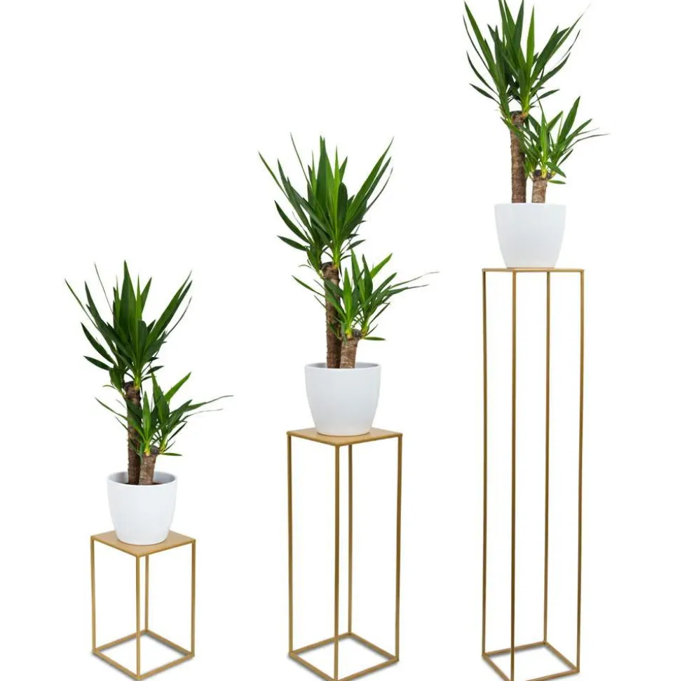 Złoty nowoczesny kwietnik stojący 100 cm LOFT